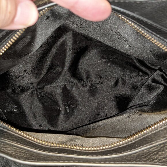 KATE SPADE NEW YORK LEILA LEATHER MEDIUM TOTE SHOULDER BAG $399 Black - Picture 12 of 16